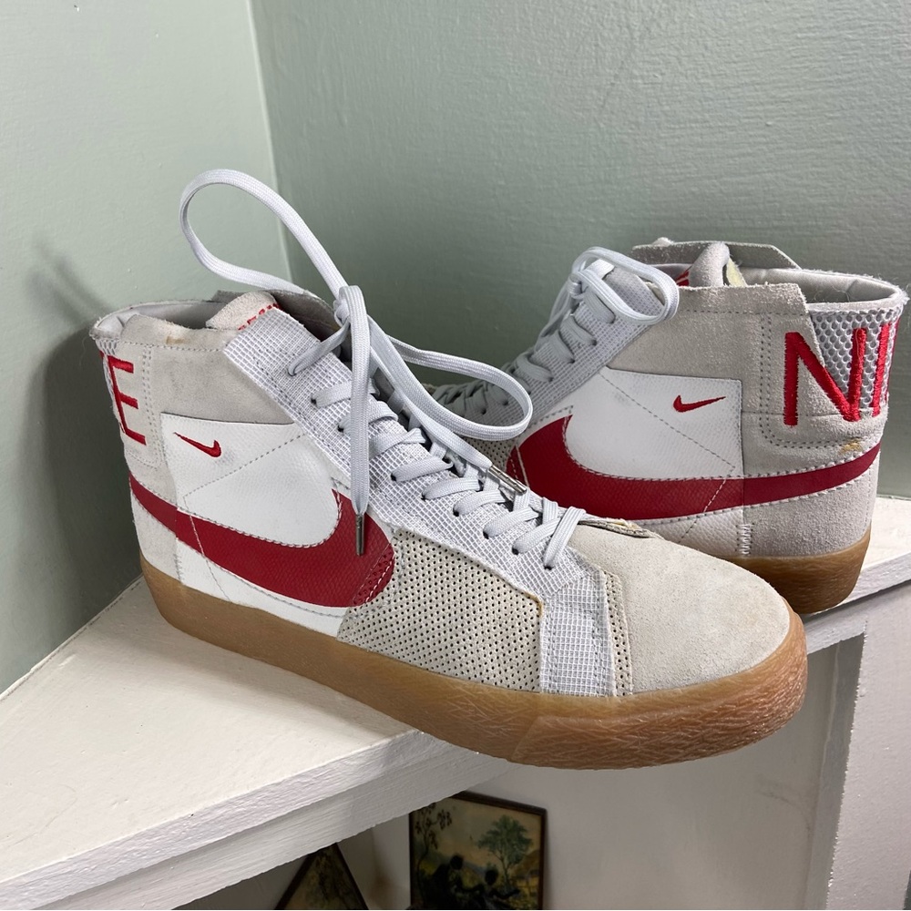 Nike SB Zoom Blazer Mid Premium Suede Shoes sneakers FD5113-100 men’s 9 white